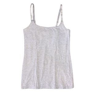 H&M MAMA NURSING TANK TOP GRAY AND WHITE STRIPES
